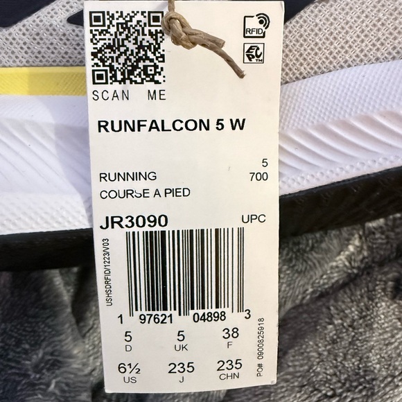 adidas White Sneakers with Black Stripes and Yellow Accent - Picture 4 of 6